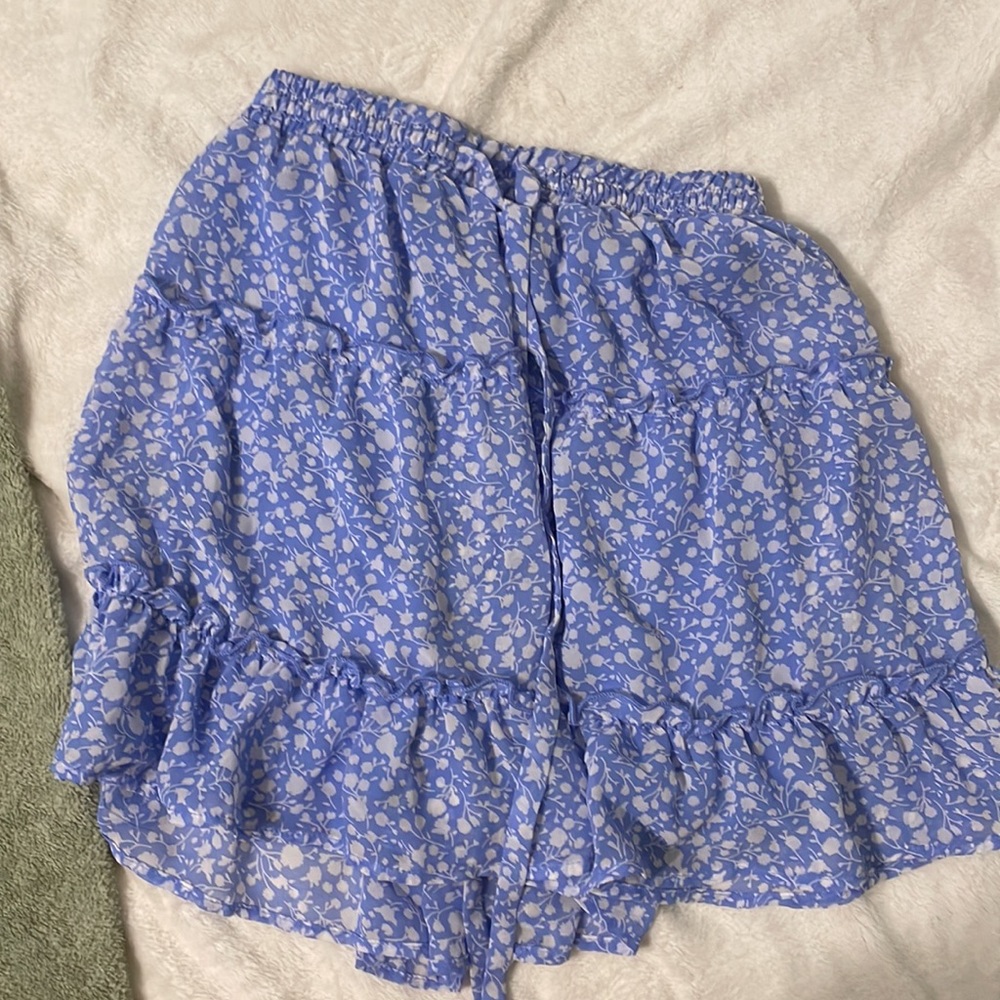Blue Flowing Skirt